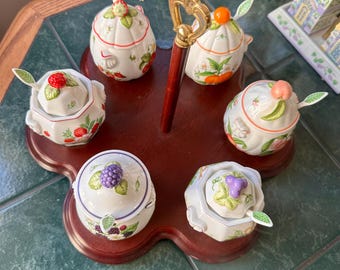 Vintage Lenox Jam & Jelly Canisters With Spoons and Caddy EUC - Etsy
