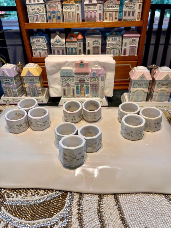 Vintage Lenox Spice Village Porcelain Napkin Rings Holders 4 Colors 11 Available