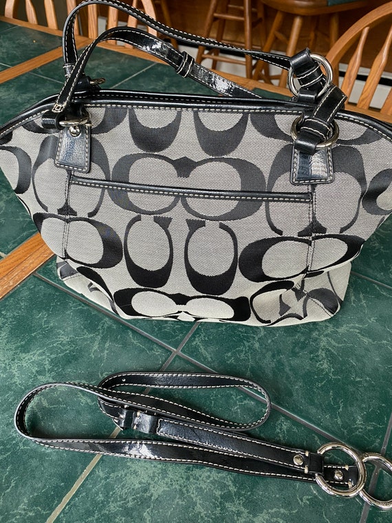 Vintage Coach Bag Black and Gray from the 90's Gem