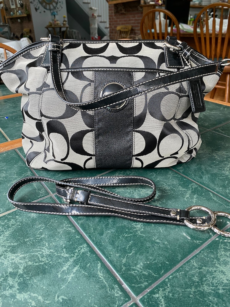 Vintage Coach Bag Black and Gray From the 90's - Etsy
