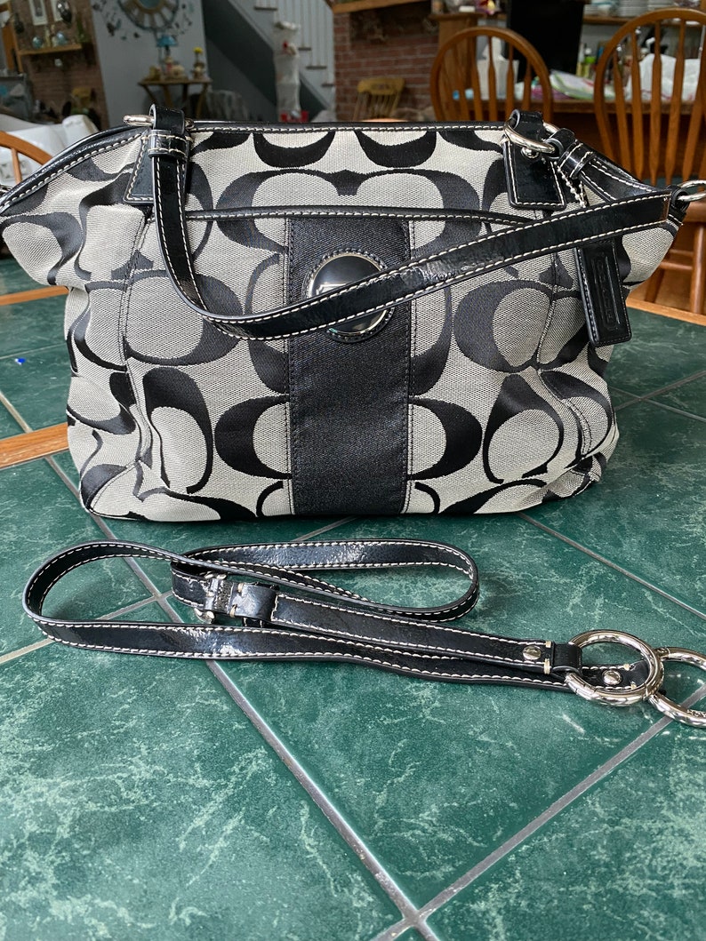 Vintage Coach Bag Black and Gray From the 90's Etsy