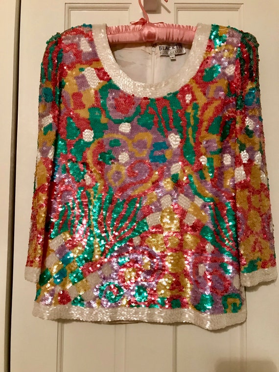 black tie oleg cassini sequin dress