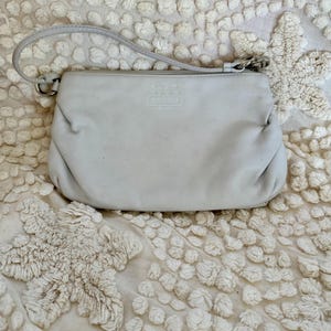 White leather wristlet sale