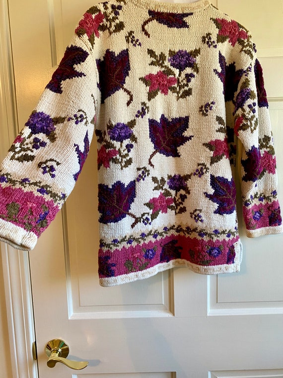 Vintage Colorful Thanksgiving Fall Leaves Sweater… - image 4