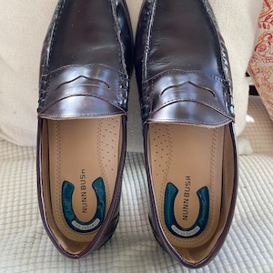 Vintage Italian Nun Bush Burgundy Kent Men&#39;s Penny Loafers Size 10 M, Hardly Worn