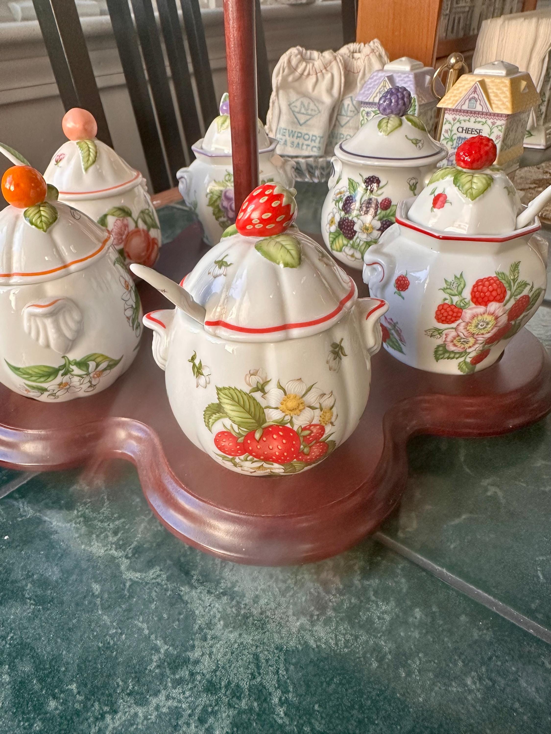 Vintage Lenox Jam & Jelly Canisters With Spoons and Caddy EUC - Etsy
