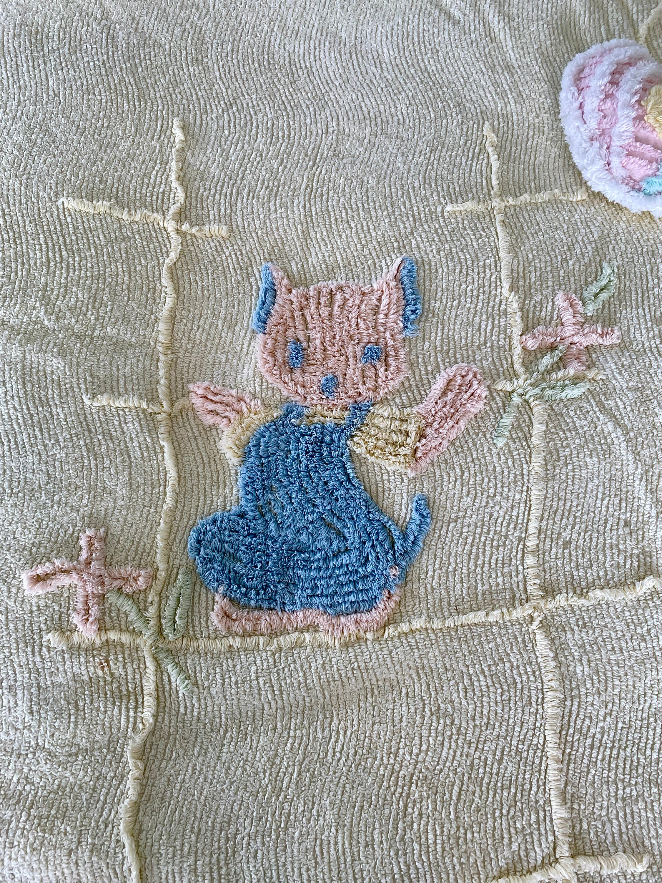 Vintage chenille baby blanket hotsell