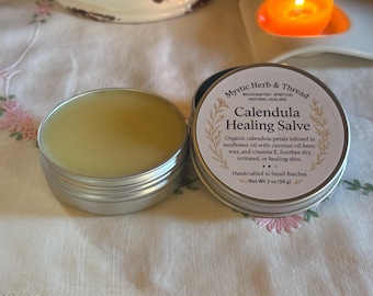 Calendula Salve Wildcrafted Herbal Balm Apaisant Soutien De La Peau Ingrédients Biologiques