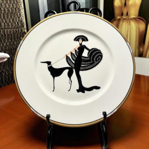 Erte Plate Symphony in Black - Etsy
