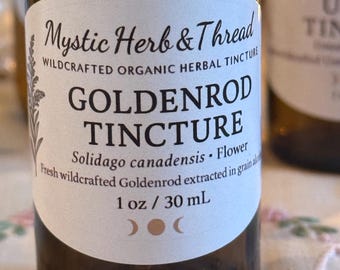 Goldrute Tinktur • Wildgemachter Bio-Kräuterextrakt • Mystisches Kraut & Faden 2 Unzen