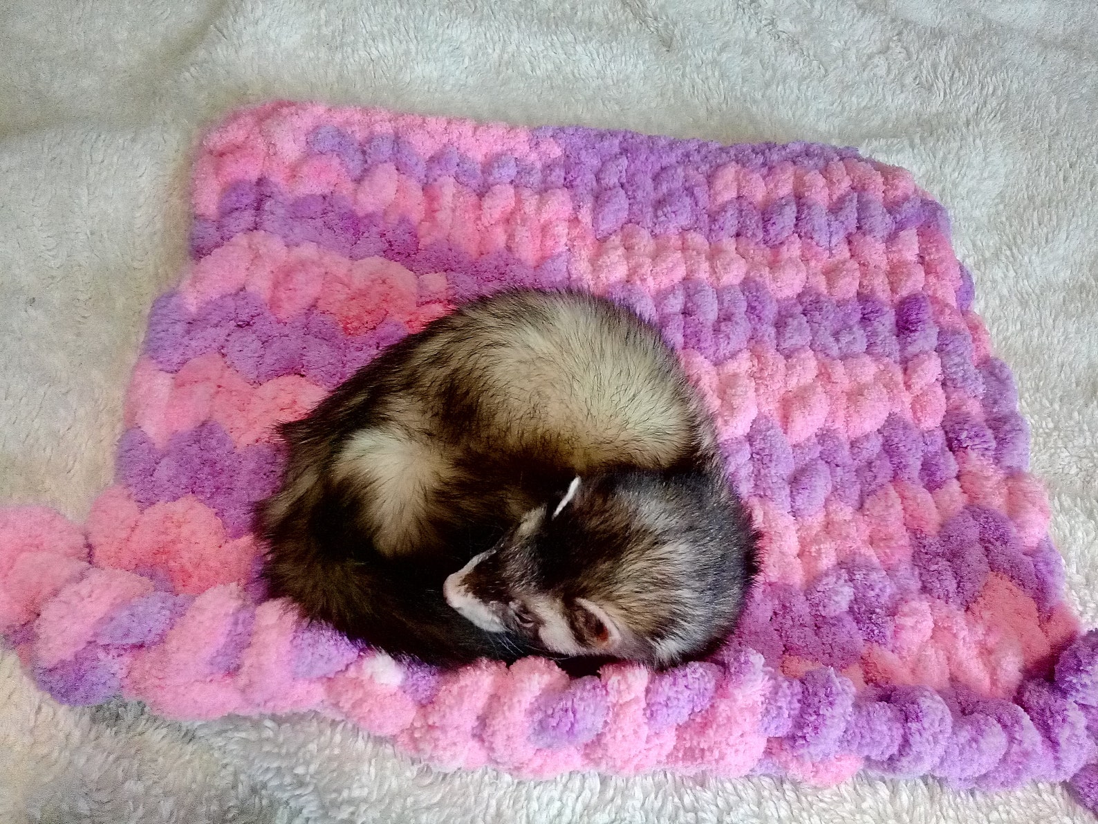 Ferret blanket hand knitted with chunky yarn Etsy