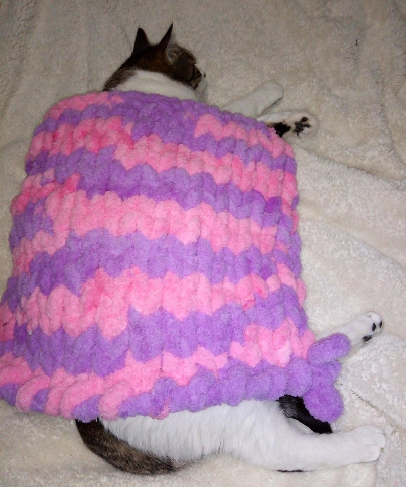 Ferret blanket hand knitted with chunky yarn Etsy