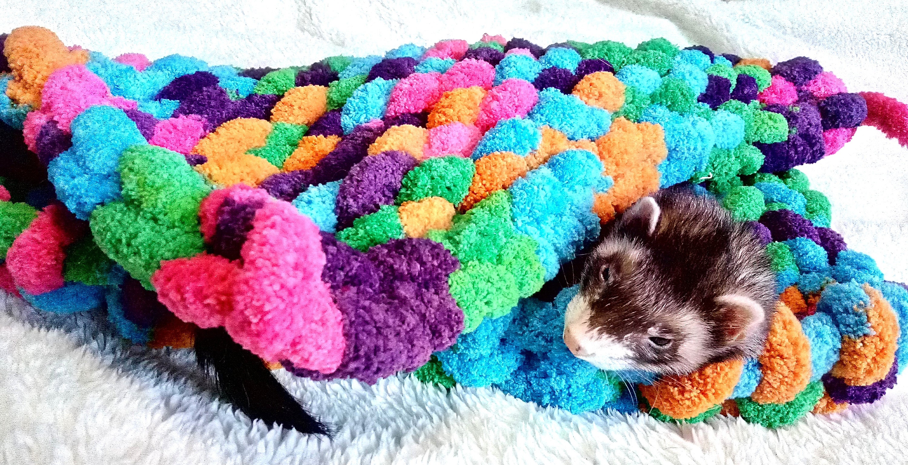 Ferret blanket hand knitted with chunky yarn Etsy
