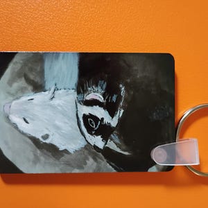Ferret watercolor printed KEYCHAIN
