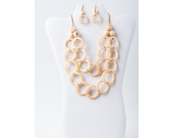 Ivory Tagua Necklace Set | Lightweight chunky white gift for her