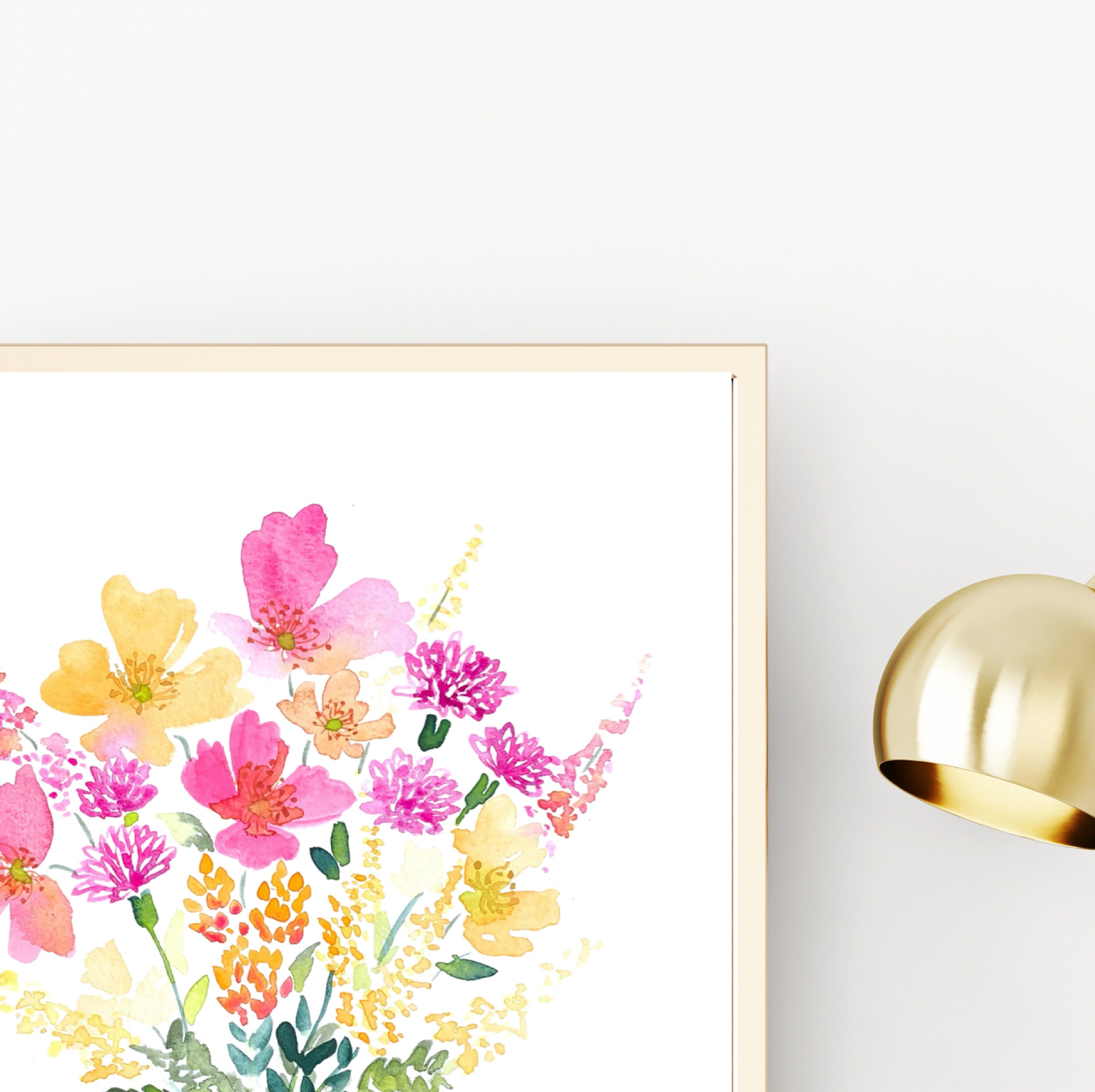 Watercolor Colorful Flowers Art Print, Summer Floral Print 8x10, 11x14 ...