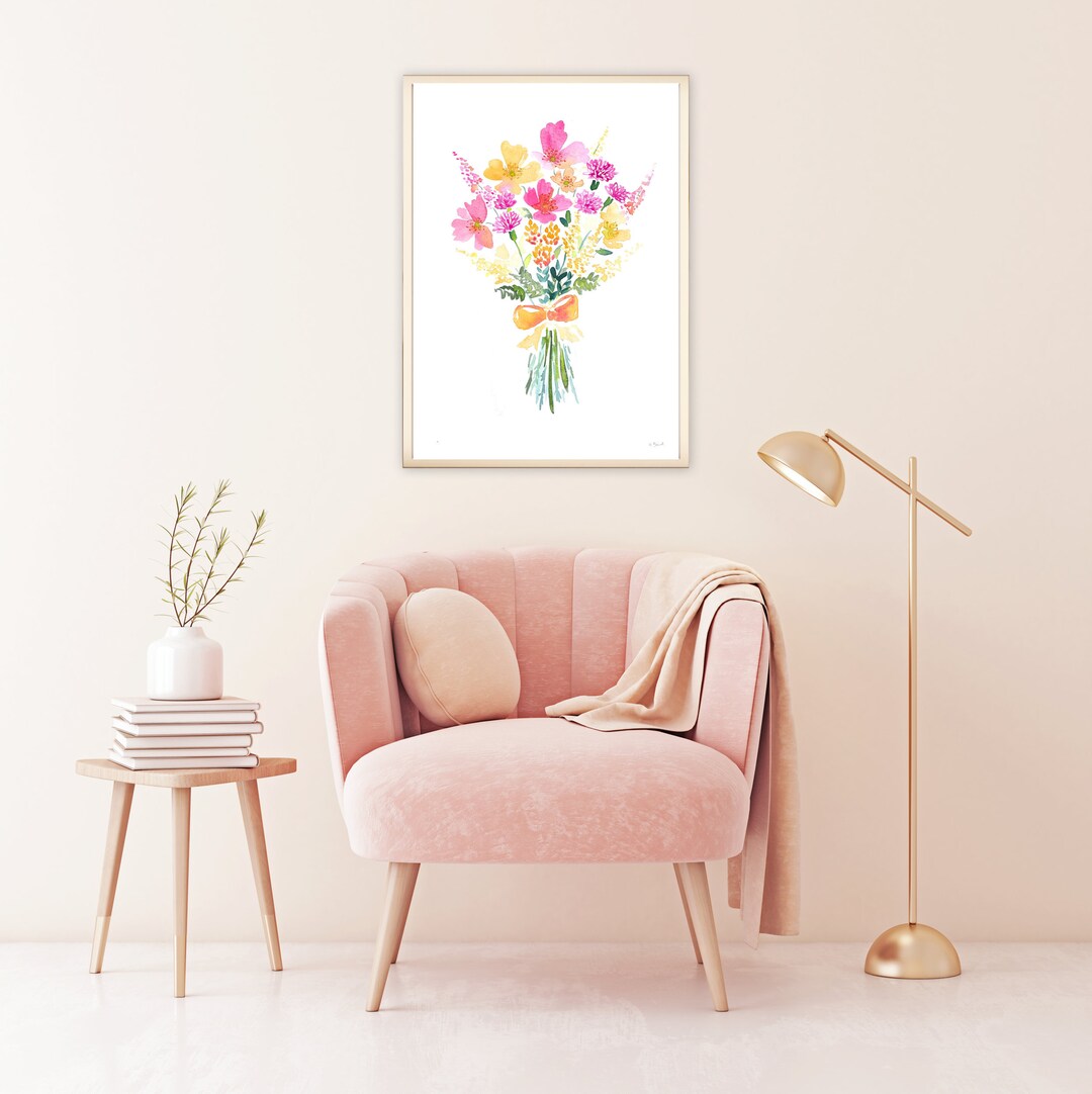 Watercolor Colorful Flowers Art Print, Summer Floral Print 8x10, 11x14 ...