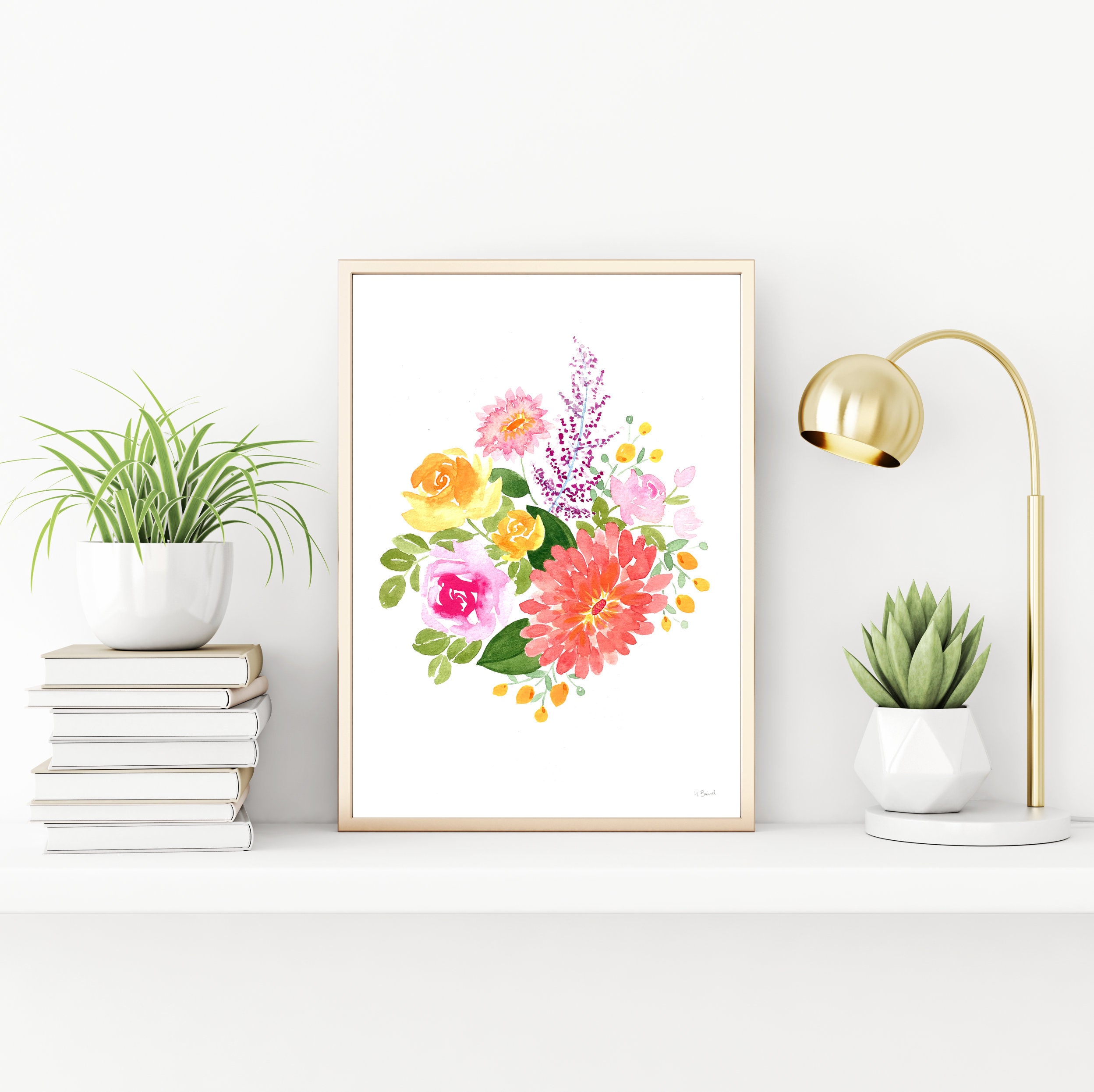 Colorful Watercolor Flowers Printable Wall Art, 11x14, 8x10, A2 for ...