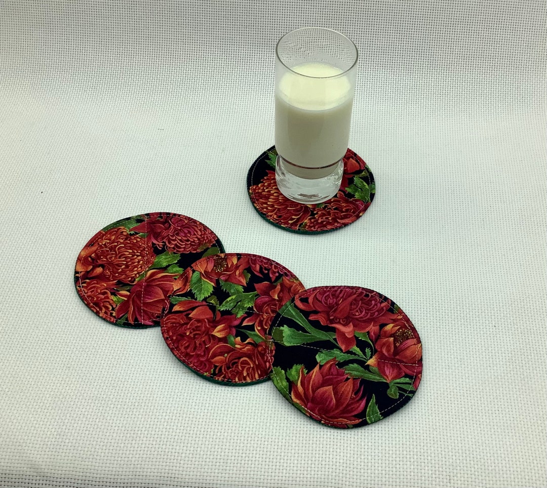 Destination Vinyl Ltd Great Coasters (Set Of 4) Round - Black & Gold Geometric Art Deco Drink Glossy Coasters/Tabletop Protection For Any Table Type #12545