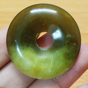 Pendant Necklace, Serpentine Pi Stone Necklace, Donut Pendant, gift for her, gift for him, Stone Donut, Jade Pendant, Healing Stone, J11