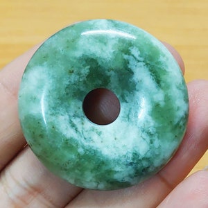Pendant Necklace, Serpentine Pi Stone Necklace, Donut Pendant, gift for her, gift for him, Stone Donut, Jade Pendant, Healing Stone, J22