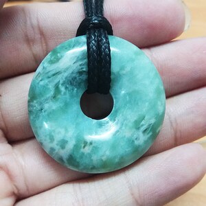 Pendant Necklace, Serpentine Pi Stone Necklace, Donut Pendant, gift for her, gift for him, Stone Donut, Jade Pendant, Healing Stone, S28