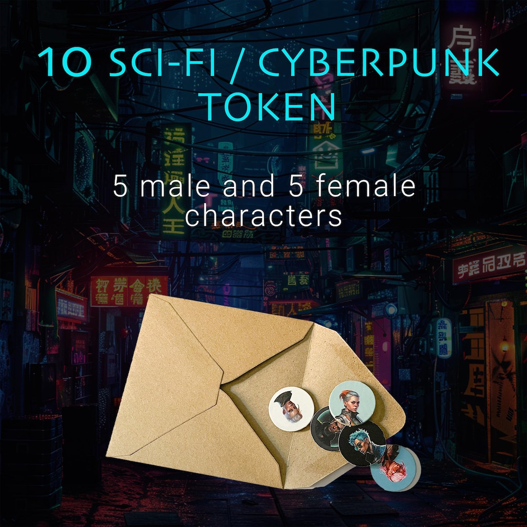 10 Cyberpunk / Sci-fi RPG Tokens - Etsy