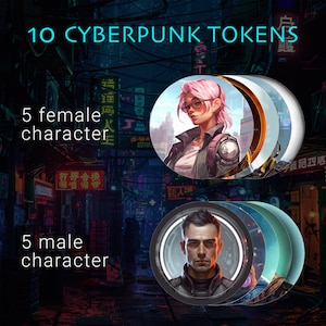 10 Cyberpunk RPG tokens