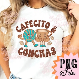 Cafecito & Conchas mug Png design, Cafecito y pan png, Concha Png, Cafecito y chisme latte png sublimation design
