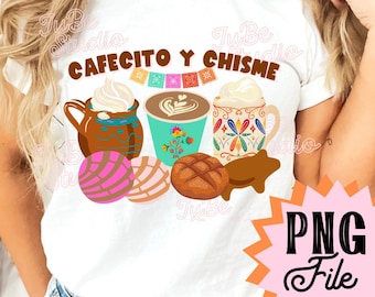 Cafecito y chisme mug Png design, Cafecito y pan png, Concha Png, Cafecito y chisme latte png sublimation design
