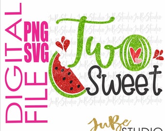 Two Sweet Svg, Two Sweet Png, Watermelon Birthday SVG, Png Design, Watermelon Png, Svg Cut File, Svg Digital File, Png Print File, Png File