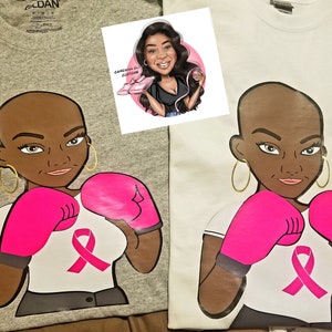 Bald brown boxer girl breast cancer awareness custom t shirt