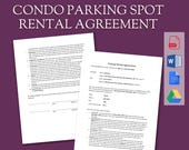 Condo Parking Spot Rental Agreement Template | Customizable Lease for Parking Space | Month, Year Parking Space Contract | Instant Download