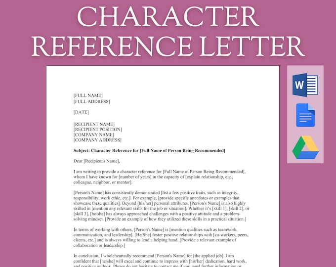 Employee Reference Letter Template: Professional Job Recommendation ...