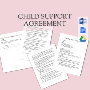 Acuerdo de manutención de menores ante notario / Modelo personalizado de custodia y manutención / Derecho de crianza y familia / Específico de EE. UU. / Documento de Word editable