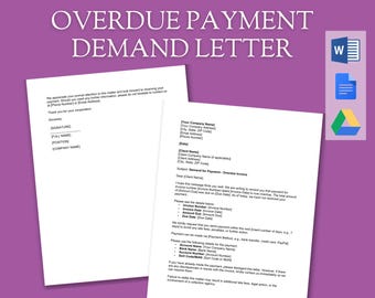 支払い要求書 | 支払期限超過請求書リマインダー テンプレート | 支払いフォローアップ通知のビジネス レター | 編集可能な MS Word 文書