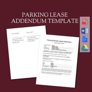 Tenant Vehicle Change - Parking Agreement Addendum Template | Parking Spot Rental | Contract Amendment | Editable Word Doc, Instant Download