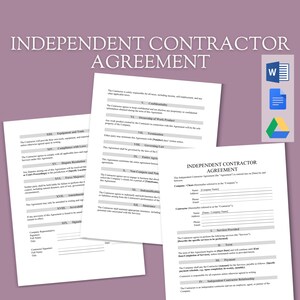 Independent Contractor Agreement Template | For Freelancers, Small Business Owners & Service Contract | Editable Word Doc, Instant Download