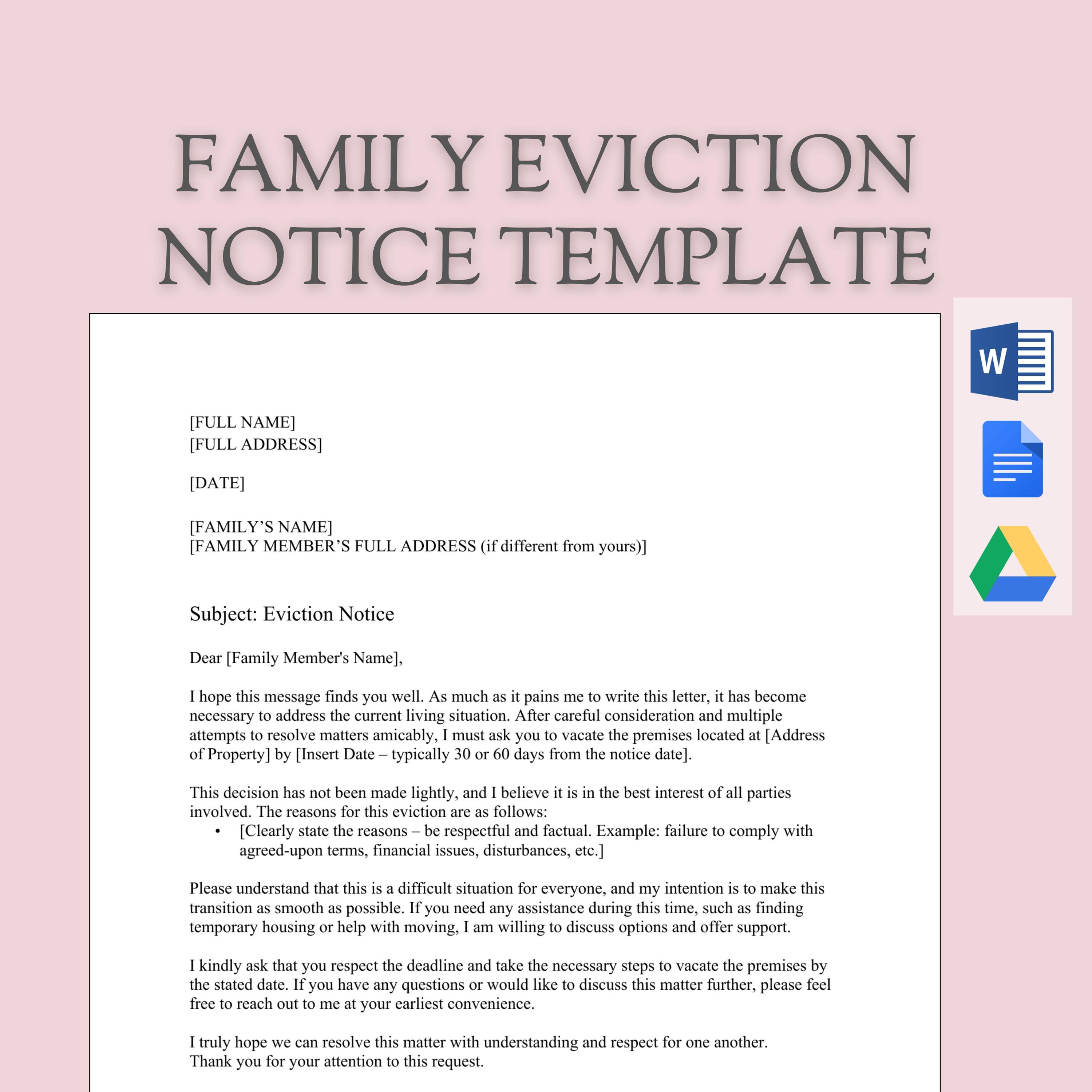 The Family Member Eviction Notice Template You Need Right Now - t5u4h5e