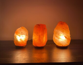 Salt Lamp With Wooden Base, Himalayan Salt Lamp, Gift For Her, Dad Gift, Himalayan Salt Charm, Hymalian salt lamp