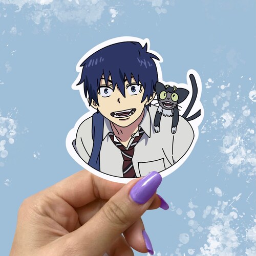 rin okumura blue exorcist sticker rin and kuro black cat etsy new zealand