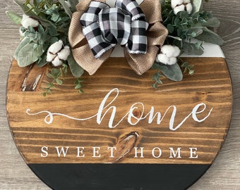 Home Sweet Home Wooden Door Hanger, Farmhouse Decor