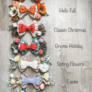 Interchangeable Door Hanger Flowers, Interchangeable Holiday Bows for Door Hanger