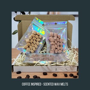 Coffee Scented Wax Melts - Gift For The Home - Coffee Bean - Vanilla Latte - Hazelnut Cappuccino - Toffee Nut Latte