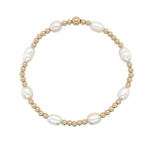 3mm 14k Gold Filled Pearl Bracelet | Gold Bead Bracelet | Womens 14k Gold Filled Beaded Bracelet | Womens Bracelets | Pearl Bracelet | Pearl