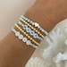 White Howlite Bead Bracelet | Personalized Name Bracelets | Custom Word Beaded Bracelets | Name Bracelet | White Marble Womens Bracelets 