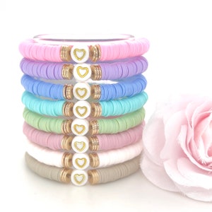 Personalized Heishi Beaded Name Bracelet, Custom Mama Bracelet