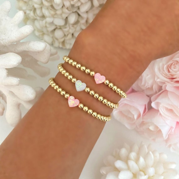 Pink + Gold Beaded Bracelet