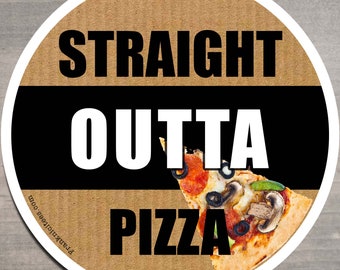 Straight Otta Pizza | Pizza Sticker | Stickers | Out of Pizza