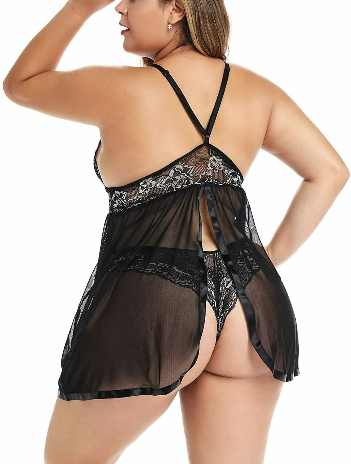 Plus size Lingerie Sleepwear Pajamas for Women Sexy See Etsy